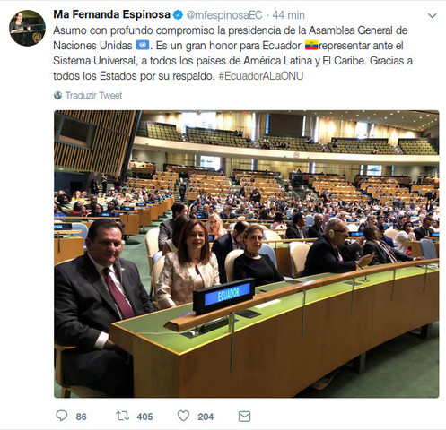 Captura de tela 2018 06 05 12 31 43 twiter mafernandaespinosa presidenciaonuecuador display